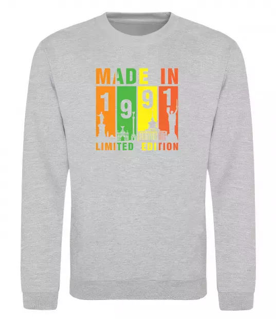 Світшот Made in 1991 limited Сірий меланж фото