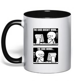 Чашка с цветной ручкой Why code work/doesn`t work