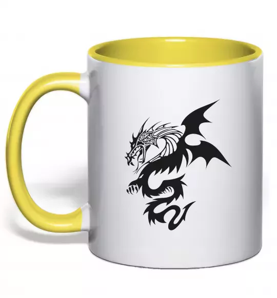 Чашка з кольоровою ручкою Dragon Сонячно жовтий фото