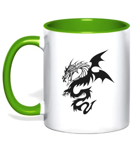 Чашка з кольоровою ручкою Dragon Лаймовий фото