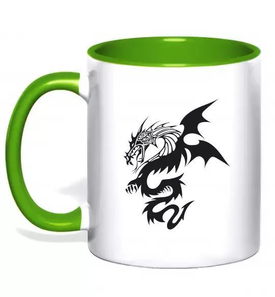 Чашка з кольоровою ручкою Dragon Зелений фото