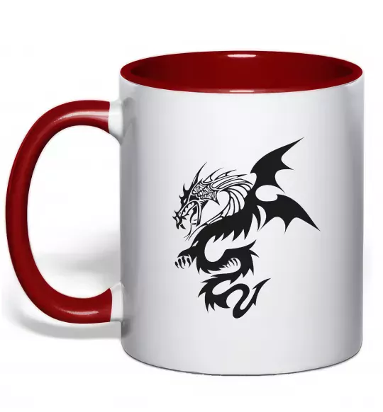 Чашка з кольоровою ручкою Dragon Червоний фото