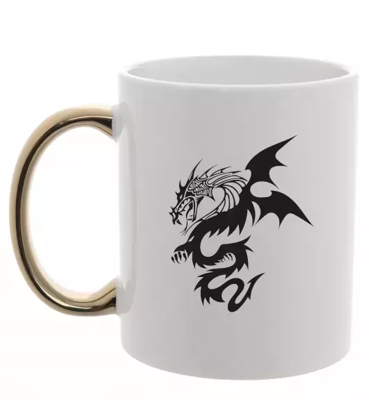 Чашка з кольоровою ручкою Dragon Золото фото