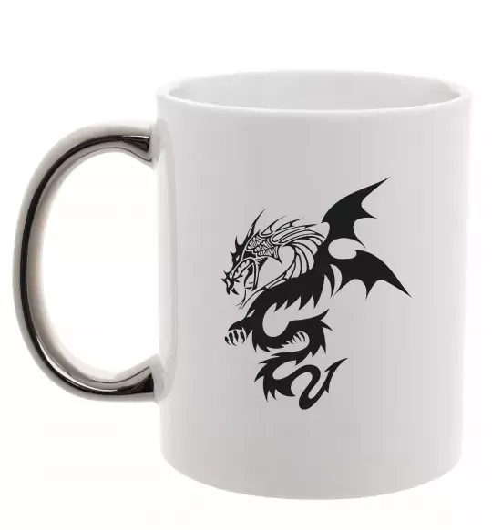 Чашка з кольоровою ручкою Dragon Срібло фото
