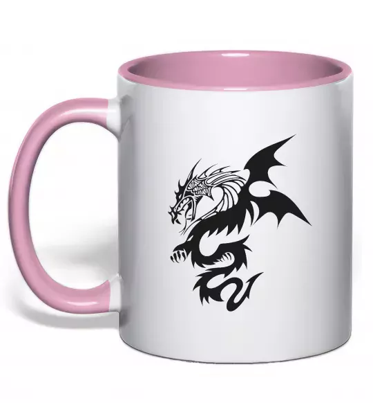Чашка з кольоровою ручкою Dragon Ніжно рожевий фото