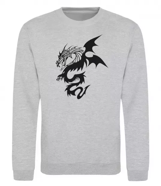 Свитшот Dragon Серый меланж фото