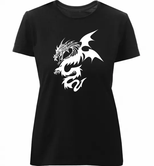 Женская премиум футболка Dragon Черный фото