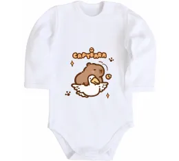 Дитячий бодік Be nice Be friendly Be a Capybara Білий фото