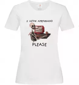 Женская футболка 2 літри американо Белый фото