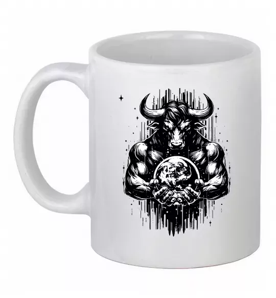 Чашка керамічна Тату мінотавр знак зодіака телець Білий фото