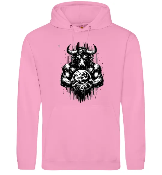 Жіноча толстовка (худі) Тату мінотавр знак зодіака телець Рожевий фото