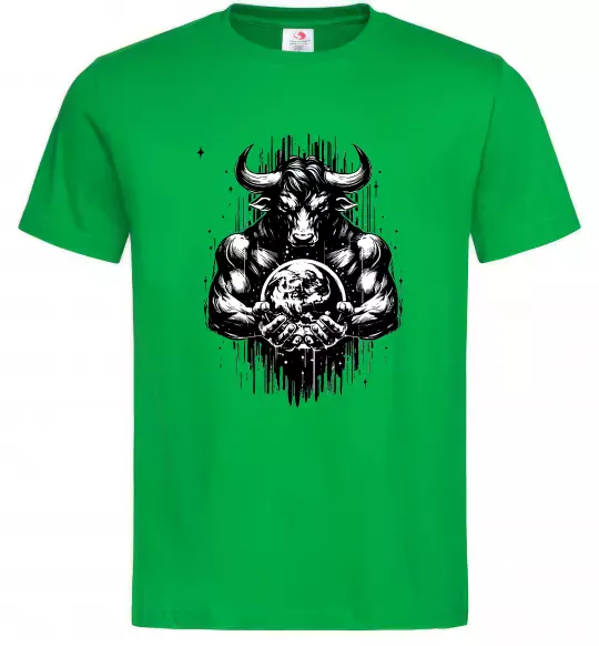Мужская футболка Тату мінотавр знак зодіака телець Зеленый фото