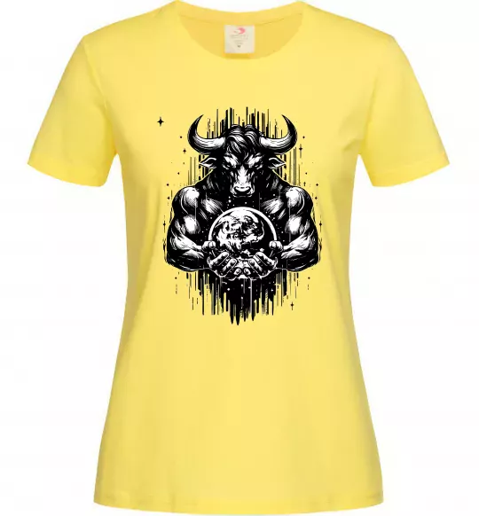 Жіноча футболка Тату мінотавр знак зодіака телець Лимонний фото