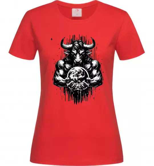 Жіноча футболка Тату мінотавр знак зодіака телець Червоний фото