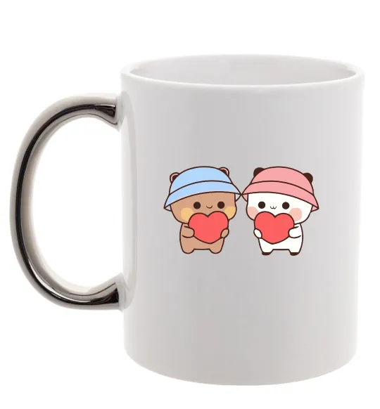 Чашка з кольоровою ручкою МіміМішки Срібло фото