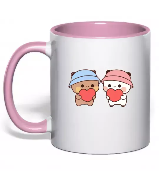 Чашка з кольоровою ручкою МіміМішки Ніжно рожевий фото