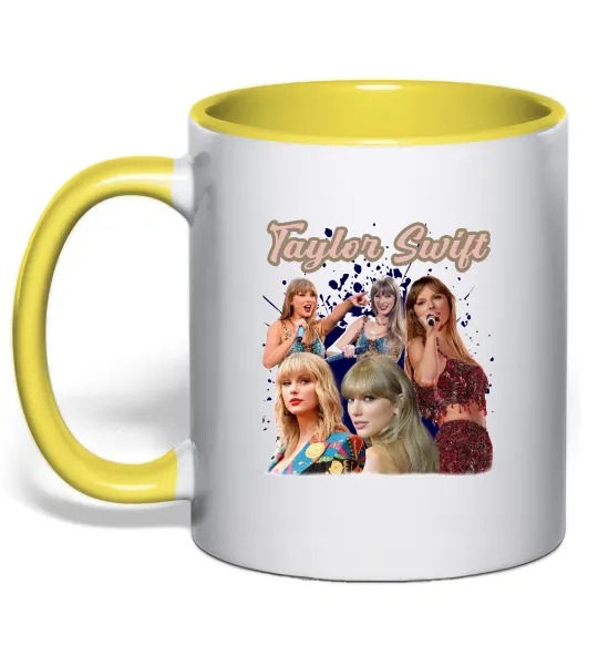Чашка с цветной ручкой Тейлор Свіфт Лимонный фото