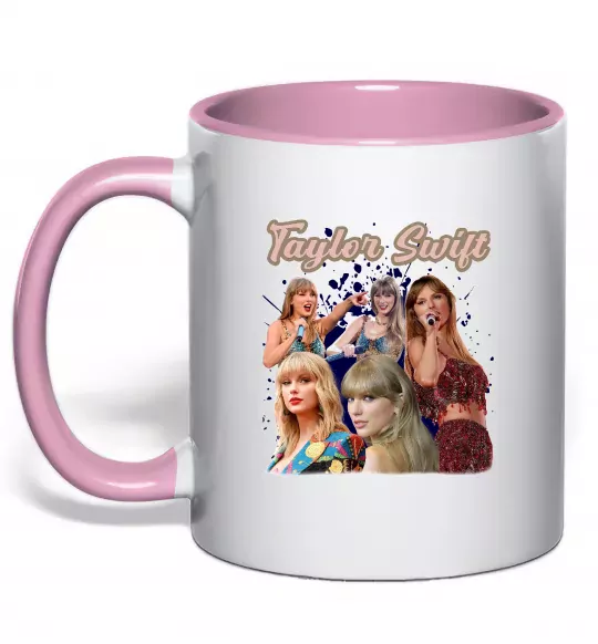 Чашка с цветной ручкой Тейлор Свіфт Нежно розовый фото