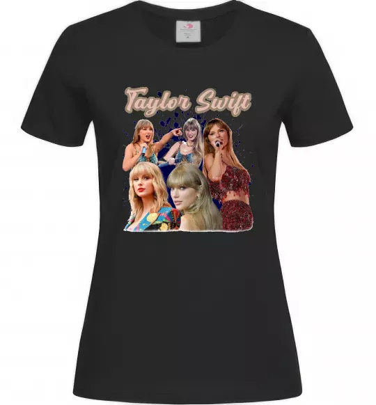 Женская футболка Тейлор Свіфт Черный фото
