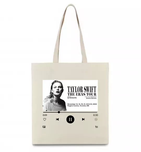 Еко-сумка Taylor Swift player Бежевий фото
