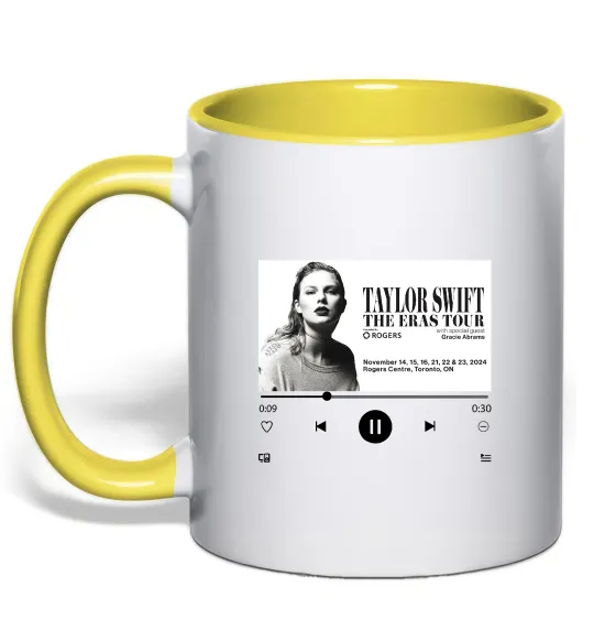 Чашка с цветной ручкой Taylor Swift player Лимонный фото