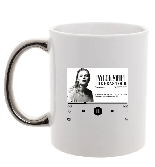 Чашка с цветной ручкой Taylor Swift player Серебро фото