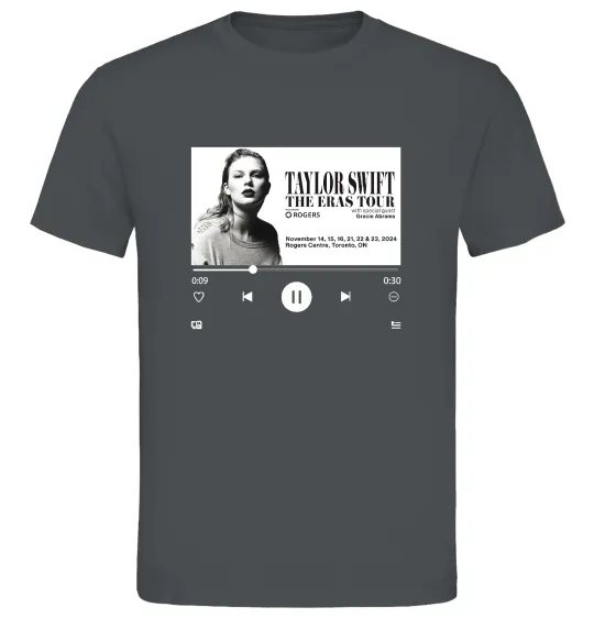 Чоловіча футболка Taylor Swift player Графіт фото