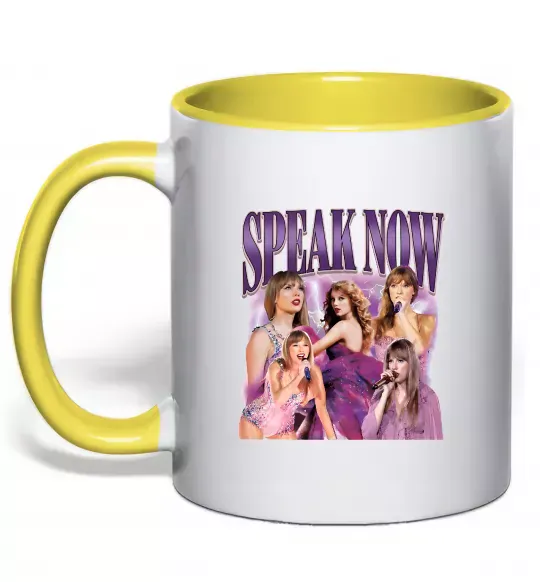 Чашка с цветной ручкой Taylor Swift Speak now Солнечно желтый фото