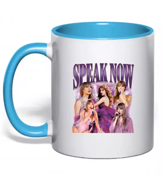 Чашка с цветной ручкой Taylor Swift Speak now Голубой фото