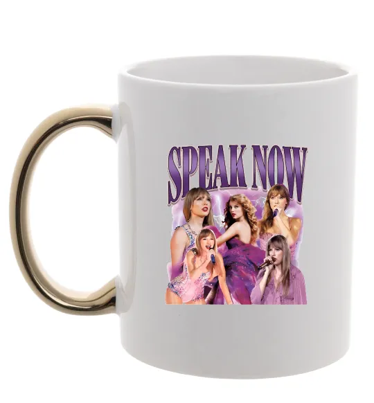 Чашка с цветной ручкой Taylor Swift Speak now Золото фото