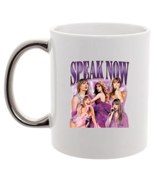 Чашка с цветной ручкой Taylor Swift Speak now Серебро фото