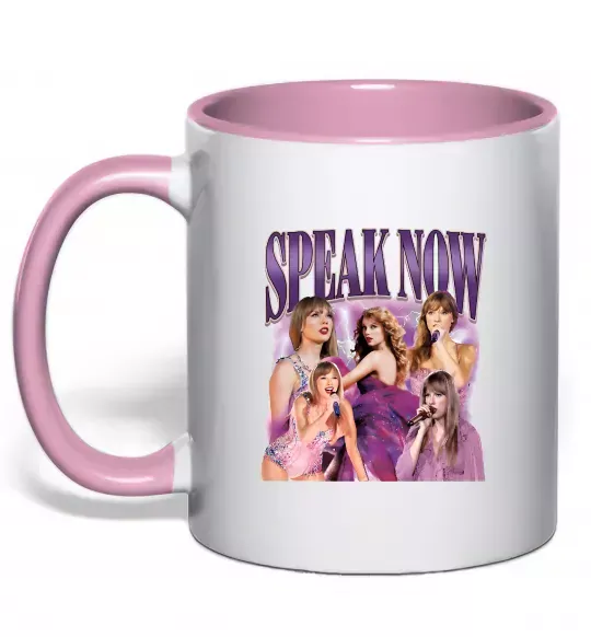 Чашка с цветной ручкой Taylor Swift Speak now Нежно розовый фото