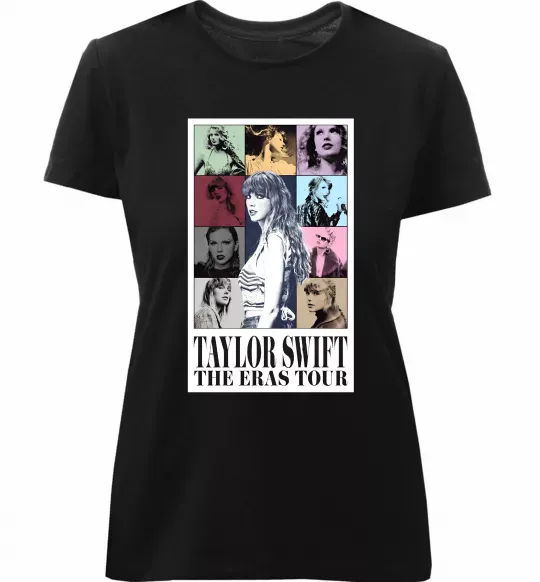 Женская премиум футболка Taylor Swift The Eras tour Черный фото