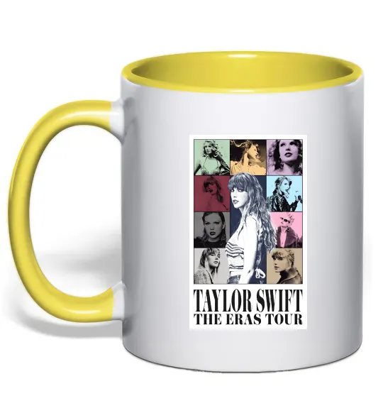 Чашка с цветной ручкой Taylor Swift The Eras tour Лимонный фото