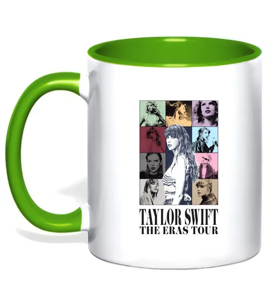 Чашка с цветной ручкой Taylor Swift The Eras tour Лаймовый фото