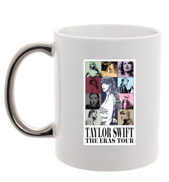 Чашка с цветной ручкой Taylor Swift The Eras tour Серебро фото