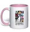 Чашка с цветной ручкой Taylor Swift The Eras tour Нежно розовый фото