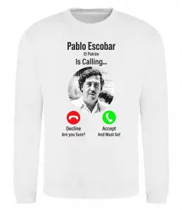 Свитшот Pablo Escobar is calling Белый фото