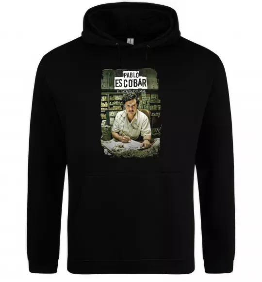 Чоловіча толстовка (худі) Пабло Ескобар El Patron Чорний фото