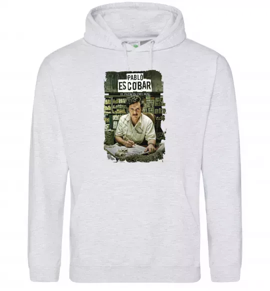 Жіноча толстовка (худі) Пабло Ескобар El Patron Сірий меланж фото
