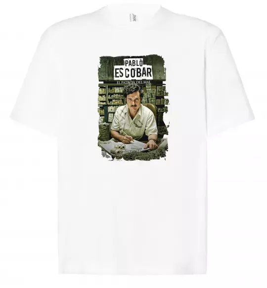 Футболка Оверсайз Пабло Ескобар El Patron Білий фото