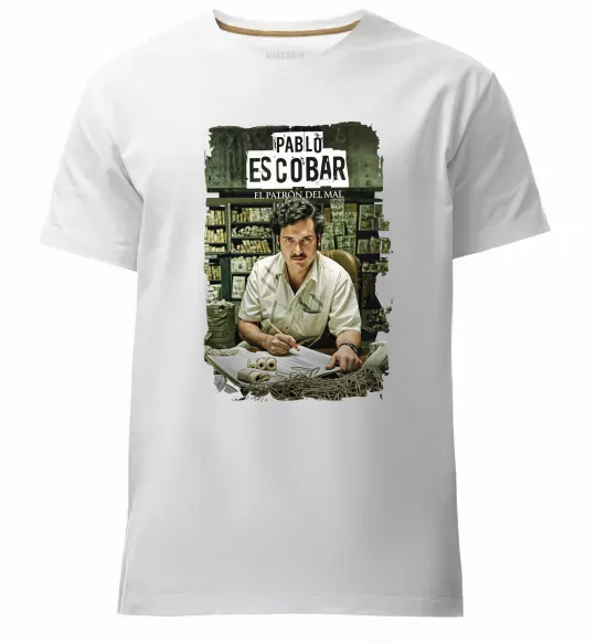 Чоловіча преміум футболка Пабло Ескобар El Patron Білий фото