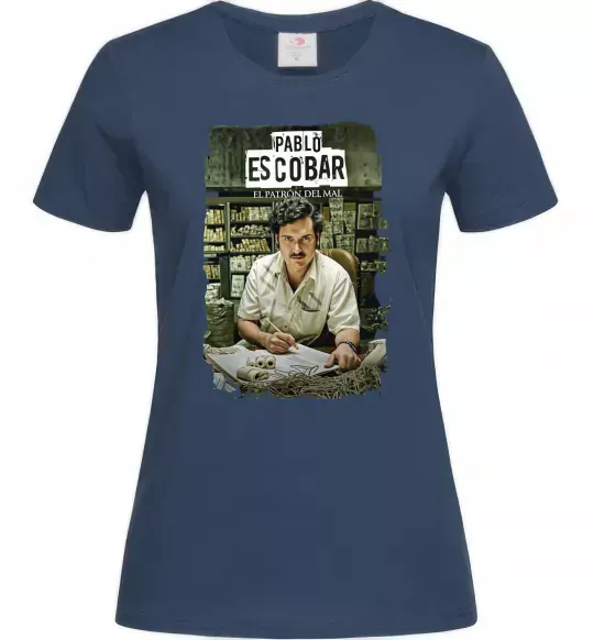 Женская футболка Пабло Ескобар El Patron Темно-синий фото