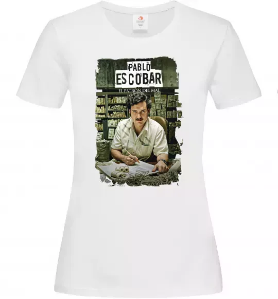 Женская футболка Пабло Ескобар El Patron Белый фото