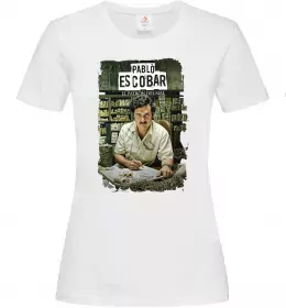 Жіноча футболка Pablo Escobar is calling Білий фото
