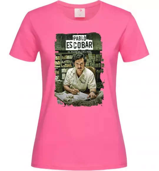 Женская футболка Пабло Ескобар El Patron Ярко-розовый фото