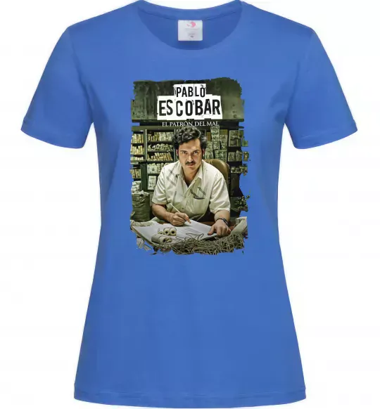 Женская футболка Пабло Ескобар El Patron Ярко-синий фото