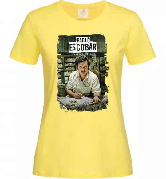 Женская футболка Пабло Ескобар El Patron Лимонный фото