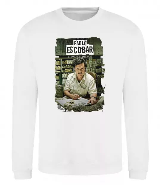 Свитшот Пабло Ескобар El Patron Белый фото