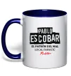Чашка з кольоровою ручкою Pablo Escobar El Patron local fanatic Глибокий темно-синій фото